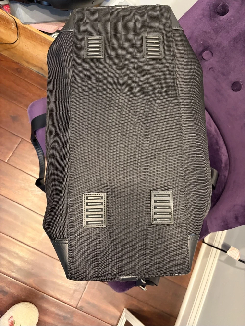Bugatti Black Duffel Bag with Leather Trim